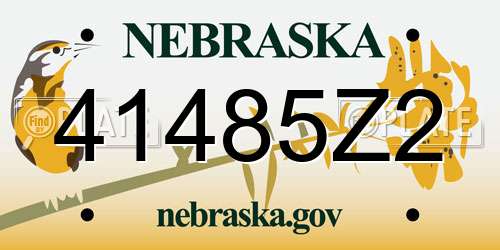 41485Z2 Nebraska License Plate