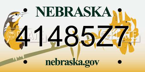 41485Z7 Nebraska License Plate