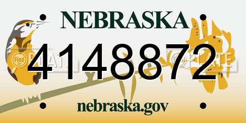 4148872 Nebraska License Plate