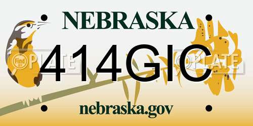 414GIC Nebraska License Plate