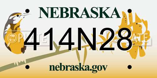 414N28 Nebraska License Plate