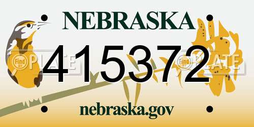 415372 Nebraska License Plate