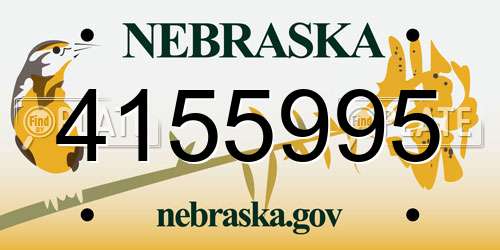 4155995 Nebraska License Plate