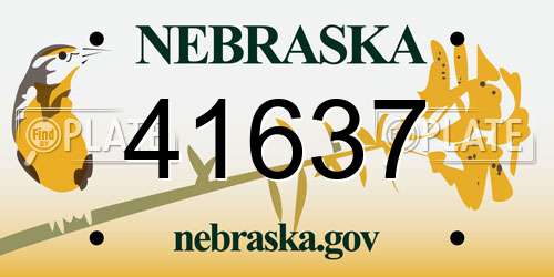 41637 Nebraska License Plate