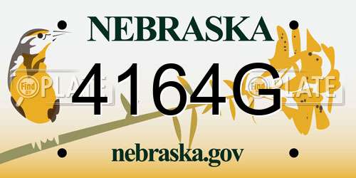 4164G Nebraska License Plate