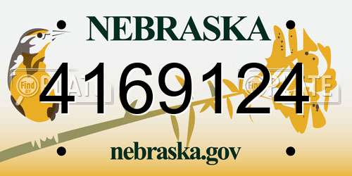 4169124 Nebraska License Plate