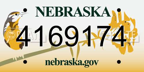4169174 Nebraska License Plate