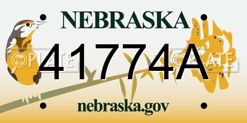 41774A Nebraska License Plate