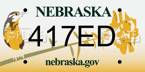 417ED Nebraska License Plate