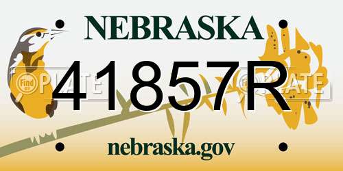 41857R Nebraska License Plate