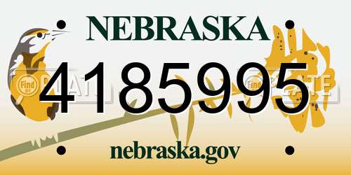 4185995 Nebraska License Plate