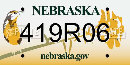 419R06 Nebraska License Plate