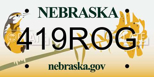419ROG Nebraska License Plate
