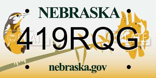 419RQG Nebraska License Plate
