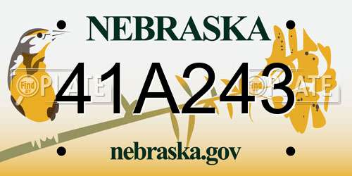 41A243 Nebraska License Plate