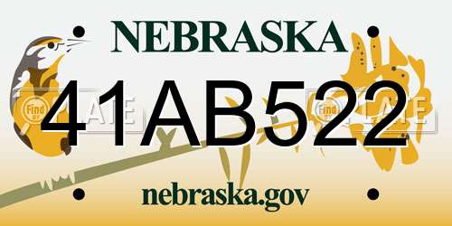 41AB522 Nebraska License Plate