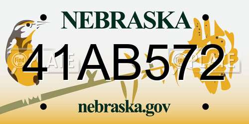41AB572 Nebraska License Plate