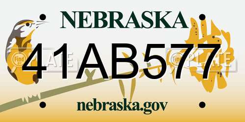 41AB577 Nebraska License Plate