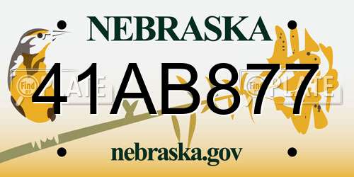 41AB877 Nebraska License Plate