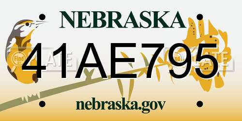 41AE795 Nebraska License Plate