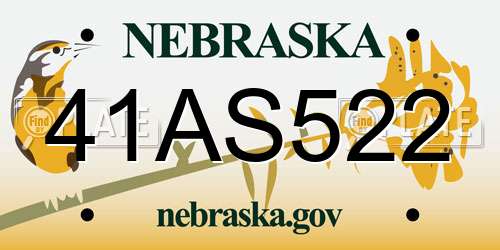 41AS522 Nebraska License Plate