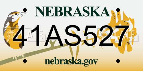 41AS527 Nebraska License Plate