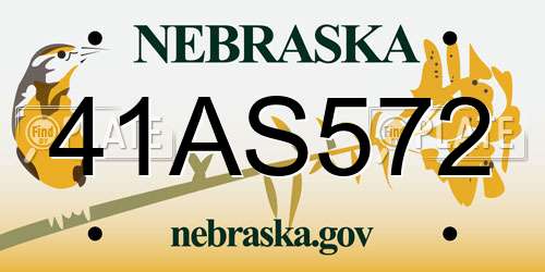 41AS572 Nebraska License Plate