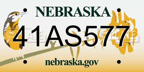 41AS577 Nebraska License Plate