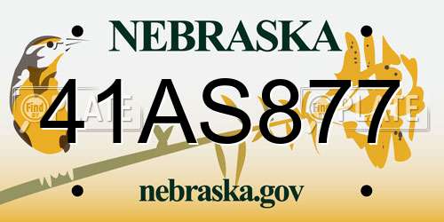 41AS877 Nebraska License Plate