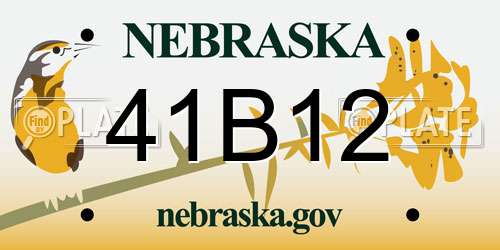 41B12 Nebraska License Plate
