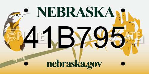 41B795 Nebraska License Plate
