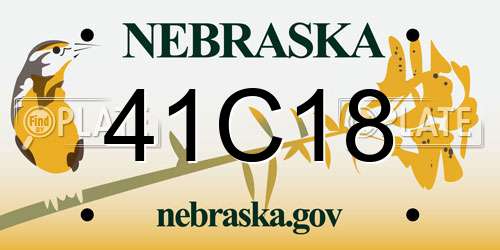 41C18 Nebraska License Plate
