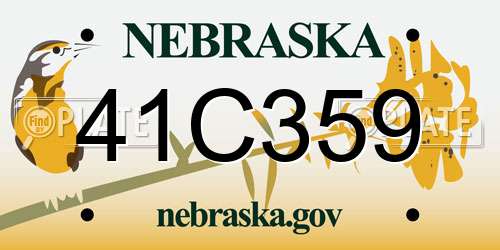 41C359 Nebraska License Plate