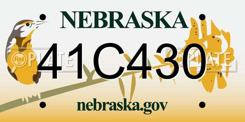 41C430 Nebraska License Plate