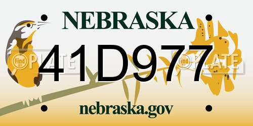 41D977 Nebraska License Plate