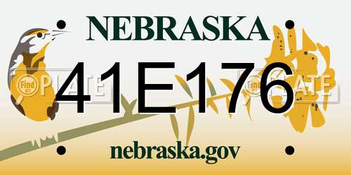 41E176 Nebraska License Plate