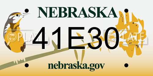 41E30 Nebraska License Plate