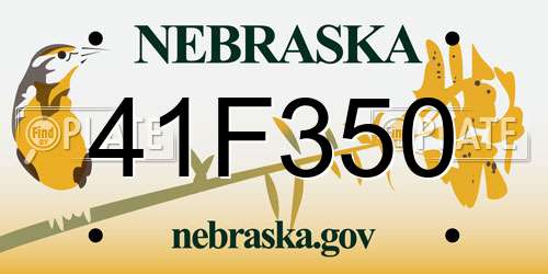 41F350 Nebraska License Plate