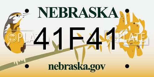 41F41 Nebraska License Plate