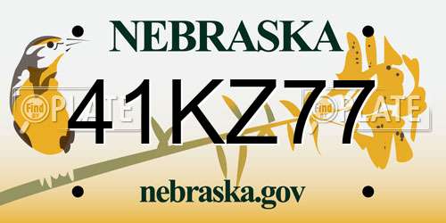 41KZ77 Nebraska License Plate