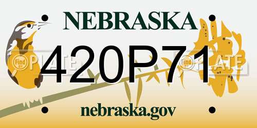 420P71 Nebraska License Plate