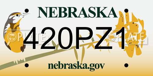 420PZ1 Nebraska License Plate