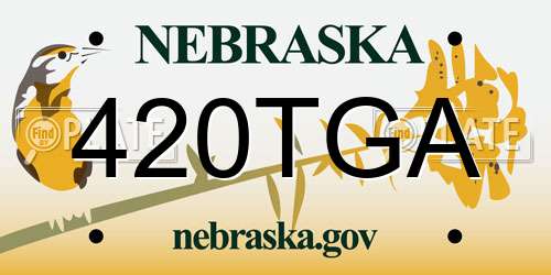 420TGA Nebraska License Plate