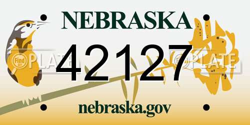 42127 Nebraska License Plate