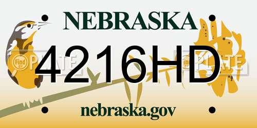 4216HD Nebraska License Plate
