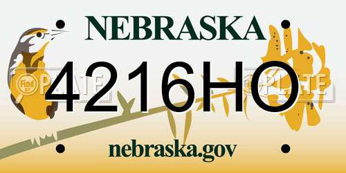 4216HO Nebraska License Plate