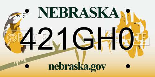 421GH0 Nebraska License Plate