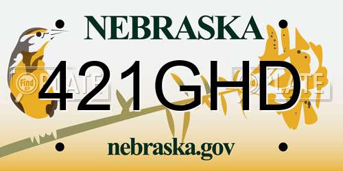 421GHD Nebraska License Plate