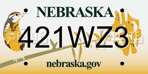 421WZ3 Nebraska License Plate