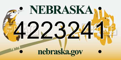 4223241 Nebraska License Plate